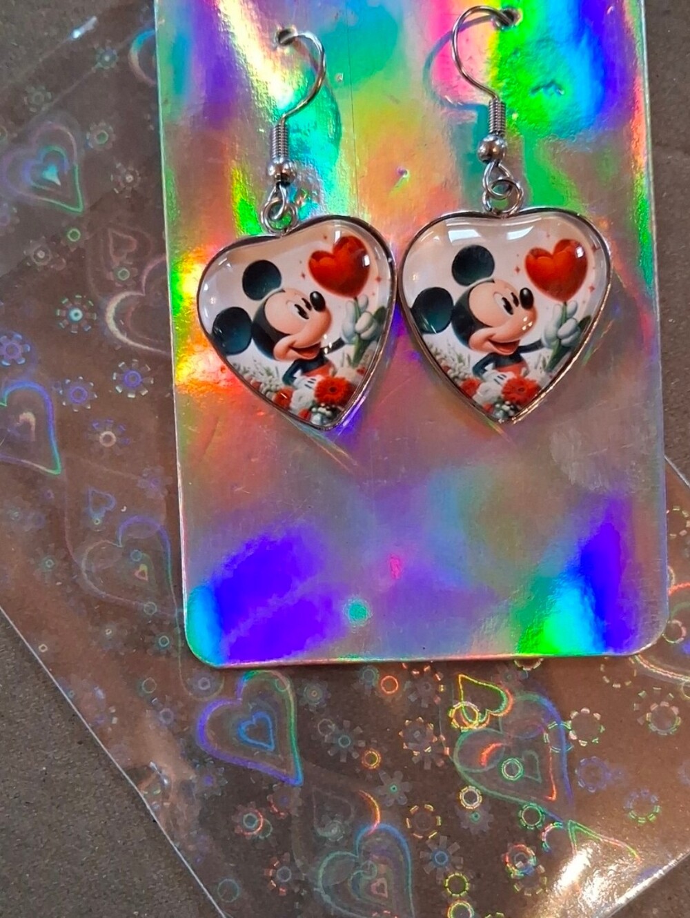 $8 Each Or Bundle 5/$20 Mickey Mouse Inspired Heart-Shaped Dangle Earring
